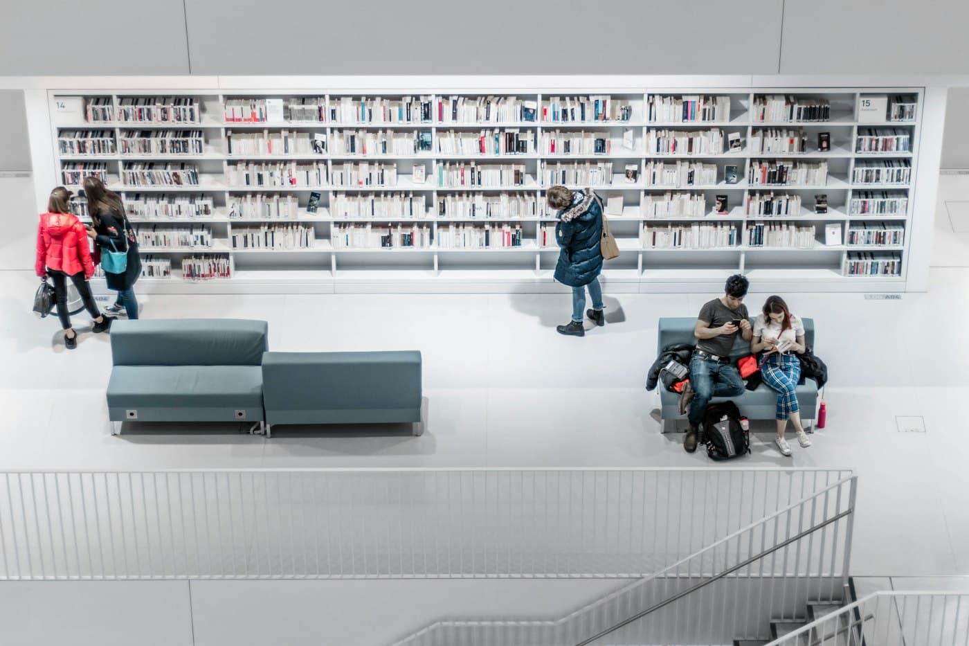 A student studying late in the campus library